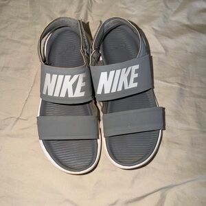 Nike Gray and White Athletic Sandals